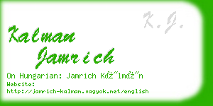 kalman jamrich business card